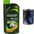 Produktbild: 1L FANFARO M-4T+ API SL 10W-40 JASO MA/MA2 Synthetisch Motorspülung Motor Flush
