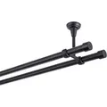 Produktbild: MDEKOR Gardinenstange, 2-läufig, kürzbar, Deckemontage, Gardinenstange Vorhangstange Wandmontage schwarz 180 cm