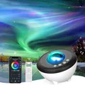 Produktbild: Febotak Aurora Sternenhimmel Projektor mit Musik Lautsprecher, Nachtlicht mit Einschlafhilfen Soundmaschine für Erwachsene Kinder Smart LED Galaxie Sternprojektor kompatibel mit Alexa (Weiß)