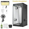 Produktbild: Growbox Komplettset 80x80x160 cm mit 100W LED Pflanzenwachstumslampe, Anbauzelt, Gewächshaus-Komplettset