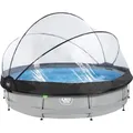 Produktbild: EXIT Soft Grey Pool Grau ø 360 x 76 cm m. Filterpumpe u. Abdeckung