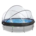 Produktbild: EXIT Toys Soft Grey Pool mit Multifunktionale Abdeckung - ø360x76cm - Großer, Runder Rahmenpool mit Kartuschenfilterpumpe - Leicht Zugänglich - Starker Rahmen - Für Sauberes, Warmes Poolwasser - Grau