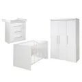 Produktbild: roba Kinderzimmerset 'Maren', inkl. Kombi-Bett ca. 70 x 140 cm, Wickelkommode schmal & Schrank 3-türig, Weiß