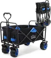 Produktbild: Wiltec Faltbarer Bollerwagen mit breiten Rädern, Faltbollerwagen Offroad geeignet, Strandbollerwagen mit Handgriff, stabiler Klappbollerwagen
