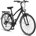 Produktbild: Licorne Bike L-V-ATB  Premium Trekking Bike in 28 Zoll - Fahrrad für Herren, Jungen, Mädchen und Damen - Shimano 21 Gang-Schaltung - Citybike - M... - Schwarz