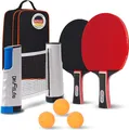 Produktbild: DH FitLife Tischtennisschläger Set mit Netz, 2 Schläger, 3 Bälle & Tasche