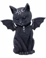 Produktbild: Horror-Shop Dekofigur Schwarze Malpuss Katze mit Flügel im Okkult Design