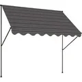 Produktbild: Angerer Klemmmarkise (grau-schwarz gestreift, 150 cm breit)