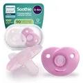 Produktbild: Philips Avent Soothie-Schnuller – einteiliges Silikondesign, für Neugeborene, flexibler Sauger, der den Druck auf Zähnen und Mund reduziert, BPA-frei, mit Sterilisationsbehälter, 2er-Pack, SCF099/27