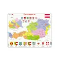 Produktbild: Larsen Puzzle K41 Österreich Politische Karte, Alter 4–12, Lernspiel, 70 Teile, Bundesländer, Wappen & Städte entdecken, stabiles Rahmenpuzzle, Made in Norway