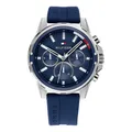 Produktbild: Tommy Hilfiger Multi Zifferblatt Quarz Uhr für Herren mit Blaues Silikonarmband - 1791791