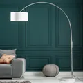 Produktbild: Ausziehbare Bogenlampe LOUNGE DEAL 170-200cm weiß Leinenschirm Stehlampe