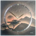 Produktbild: AMS 9515 Wanduhr Quarz Schiefer Naturschiefer Schieferuhr terracotta