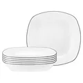 Produktbild: Seltmann Weiden Suppenteller eckig Lido Black Line ø 21 cm 6er Set