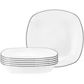 Produktbild: Seltmann Weiden Lido Black Line Suppenteller eckig ø 21 cm 6er Set