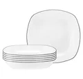 Produktbild: Seltmann Weiden Suppenteller Seltmann Weiden Lido Black Line eckig Suppenteller 21 cm 6er Set