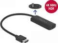 Produktbild: DeLOCK - Videoschnittstellen-Converter - HDMI, Mikro-USB Typ B (nur Strom) bis USB-C (W) - 24cm - Schwarz - unterstützt 4K 60 Hz (3840 x 2160), Lontium LT6711A chipset (63251)