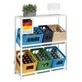 Produktbild: STEELSØN Montune Getränkekistenregal 6 Kisten – Getränkeregal mit Ablage & Gitterhalterung – stabiles & platzsparendes Bierkisten Regal weiß – Kistenregal für Getränke, Gemüse & Obst aus Metall