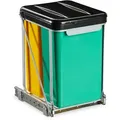 Produktbild: Relaxdays - Einbaumülleimer, 2 Fach, Ausziehbar, Küchenmülleimer Für Unterschrank, 8 L, Deckel, 39,5x30x25,5 Cm, Schwarz