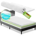 Produktbild: Juskys Topper 90x200 cm aus Memoryschaum, 7-Zonen orthopädisch & atmungsaktiv, 7cm Höhe, H2 - H3, Bezug waschbar Matratzentopper Matratzenauflage