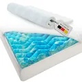 Produktbild: Juskys Topper 90x200 cm aus Memoryschaum, 7-Zonen orthopädisch & atmungsaktiv, 7cm Höhe, H2 - H3, Bezug waschbar Matratzentopper Matratzenauflage White