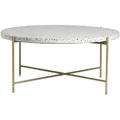 Produktbild: Runder Couchtisch aus Terrazzo und goldfarbenes Metall D81 cm MEZZO