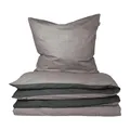 Produktbild: Schiesser Bettwäscheset Doubleface | Renforcé | 2-teilig | Zweifarbig | 100 % Baumwolle | Oeko-Tex® Made in Green Zertifiziert | Reißverschluss | 155x220cm + 80x80cm | Grau-Schwarz