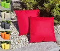 Produktbild: JACK 1x 45x45cm Outdoor Lounge Kissen Dekokissen inkl. Füllung Wasserabweisend Sitzkissen Garten Stuhl Lotus Effekt, Farbe:Rot