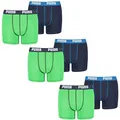 Produktbild: PUMA 6 er Pack Boxer Boxershorts Jungen Kinder Unterhose Unterwäsche, Farbe:686 - Green/Blue, Bekleidung:152