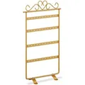 Produktbild: Relaxdays Ohrringhalter Eisen Gold 4 Etagen 44 Steckplätze 30,5 cm x 16,5 cm x 6,5 cm