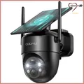 Produktbild: Überwachungskamera Aussen Schwarz 2K HD WLAN mit 360 Nachtsicht Akku COOAU