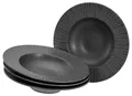 Produktbild: CreaTable Pastateller Vesuvio Black, Pasta Gourmetteller Set 4-tlg, (4 St), Seidenmatte Spezialglasur, Ausdruckstarkes Relief