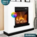 Produktbild: Ambiness Elektrokamin Flair | 2 Heizstufen | 900W & 1800W | LED - 3D Flammeneffekt mit Farbwechsel | inkl. Fernbedienung Timer & Thermostat | Über...