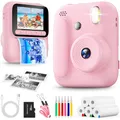 Produktbild: Naxup Sofortbildkamera für Kinder,1080P Kinderkamera mit 5 Rollen Druckpapier,32GB-Karte und Farbstiften,Tragbare Digitalkamera für Jungen und Mädchen,Geschenke für Kinder im Alter 3–14 Jahren(Rosa)