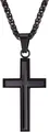 Produktbild: U7 Herren Lateinisches Kreuzkette Emaille Anhänger Edelstahl 50cm Schwarz