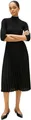 Produktbild: Tommy Hilfiger Damen Kleid Slim Rib Mix Midi-Länge, Schwarz (Black), L