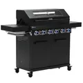 Produktbild: TAINO PLATINUM YAMARA DARK 6+2 Gasgrill Stahl 6 Brenner Keramik Sear-Burner Keramik Backburner Piezo-Zündung Grillrost Gusseisen