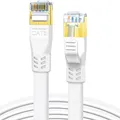 Produktbild: CAT8 LAN Kabel 20m Gigabit Ethernet Kabel flach 40Gbps 2000MHz vernickelt
