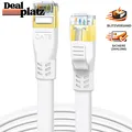 Produktbild: LAN Kabel CAT 8, 20m, 40Gbps, Flach, Geschirmt, Reinkupfer, RJ45 Stecker