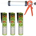 Produktbild: Petec 3x K & D Kleben und Dichten Schwarz 310ml + Ausdrückpistole