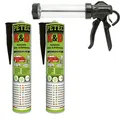 Produktbild: Petec 2x K & D Kleben und Dichten Schwarz 310ml + Ausdrückpistole