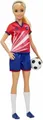 Produktbild: Mattel Barbie Fußballspielerin-Puppe, blond, Trikot mit der Nummer 9, Fußball, Stollenschuhe, Stutzen, für Kinder ab 3 Jahre