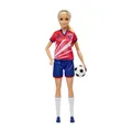 Produktbild: Mattel Barbie Fußballspielerin-Puppe, blond, Trikot mit der Nummer 9, Fußball, S