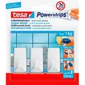 Produktbild: tesa Eckig Small Klebehaken für max. 1,0 kg, 1,4 x 3,4 cm, 3 St.