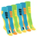Produktbild: Footstar Kinder Outdoor Kniestrümpfe (6 Paar) Bunte Strümpfe mit Thermo-Effekt - Gelb 31-34