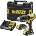 Produktbild: DEWALT 18V, 1,5Ah Schlagbohrschrauber/Schlagschrauber (bürstenlos, robustes Schnellspannfutter, integrierte LED-Leuchte, inkl. 2 Li-Ion-Akkus, System-Schnellladegerät und T STAK-Box) DCD778S2T