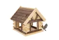 Produktbild: MAZUR Futterstation Vogelfutterhaus aus Naturholz 38 x 39,5 x 34,5 cm, Wetterfestes Vogelhaus, Futterstation für Wildvögel im Garten