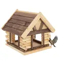 Produktbild: Mazur Vogelfutterhaus aus Naturholz 38 x 39,5 x 34,5 cm – Wetterfestes Vogelhaus