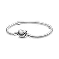 Produktbild: PANDORA Moments Schlangen-Gliederarmband mit Herz-Verschluss aus Sterlingsilber aus der PANDORA Moments Collection, Größe: 17 cm