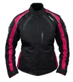 Produktbild: Roleff Damen Motorradjacke RO982 – Schwarz/Pink – Wasserdicht, Atmungsaktiv, Protektoren – Größen XS–5XL – Ideal für Touring & Alltag